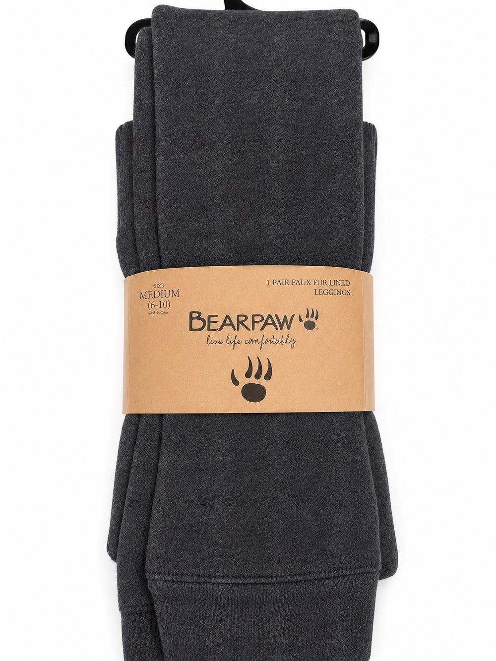 BEARPAW Faux Fur Lined Leggings Medium 6-10 Charcoal Gray Cozy Winter NWT